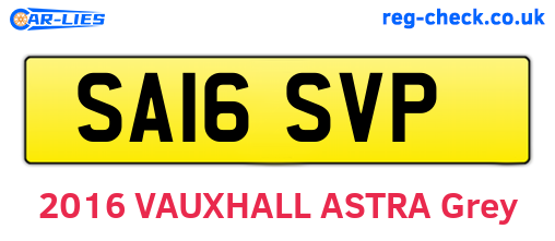SA16SVP are the vehicle registration plates.