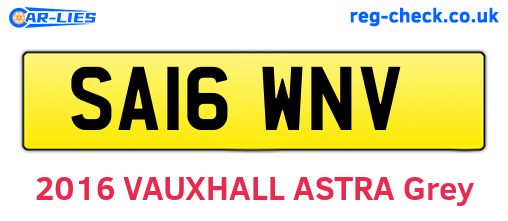 SA16WNV are the vehicle registration plates.