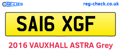 SA16XGF are the vehicle registration plates.
