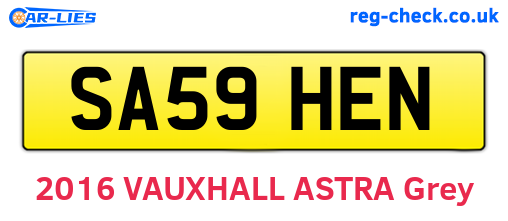 SA59HEN are the vehicle registration plates.