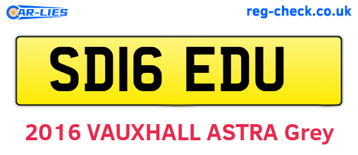 SD16EDU are the vehicle registration plates.