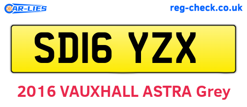 SD16YZX are the vehicle registration plates.