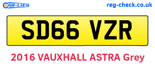 SD66VZR are the vehicle registration plates.
