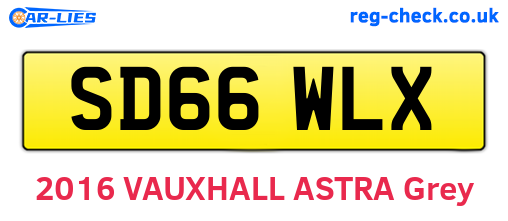 SD66WLX are the vehicle registration plates.