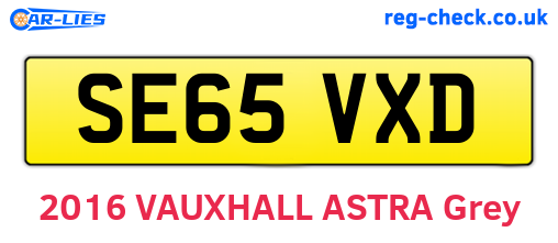 SE65VXD are the vehicle registration plates.