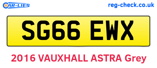 SG66EWX are the vehicle registration plates.