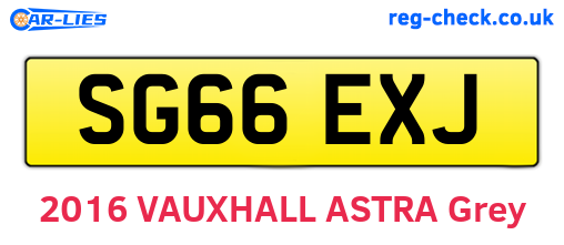 SG66EXJ are the vehicle registration plates.