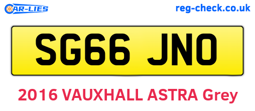 SG66JNO are the vehicle registration plates.