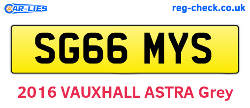 SG66MYS are the vehicle registration plates.