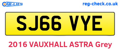 SJ66VYE are the vehicle registration plates.