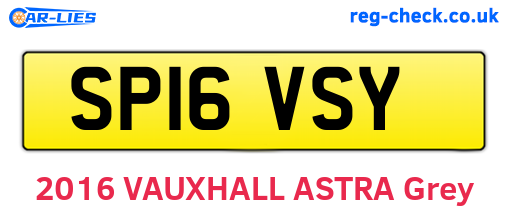 SP16VSY are the vehicle registration plates.