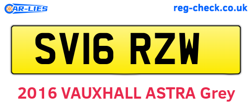 SV16RZW are the vehicle registration plates.