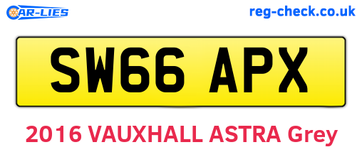 SW66APX are the vehicle registration plates.
