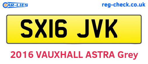 SX16JVK are the vehicle registration plates.