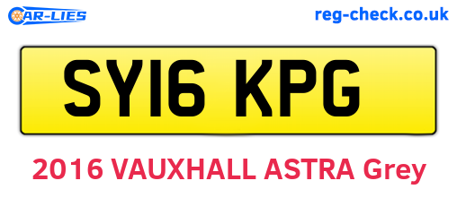SY16KPG are the vehicle registration plates.