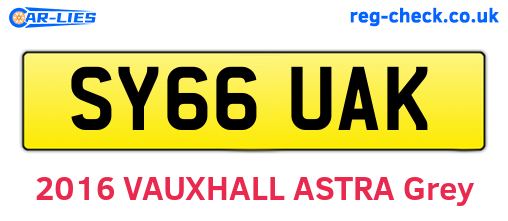 SY66UAK are the vehicle registration plates.
