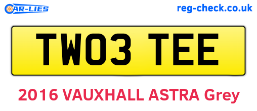 TW03TEE are the vehicle registration plates.