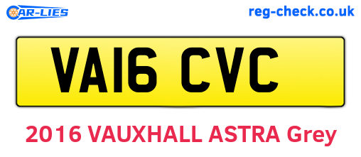 VA16CVC are the vehicle registration plates.
