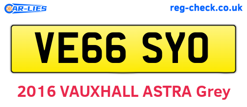 VE66SYO are the vehicle registration plates.