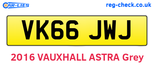 VK66JWJ are the vehicle registration plates.