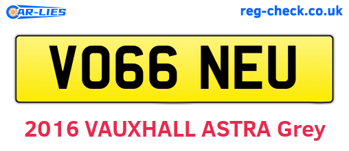 VO66NEU are the vehicle registration plates.