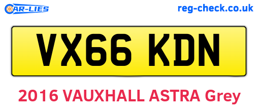 VX66KDN are the vehicle registration plates.