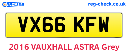 VX66KFW are the vehicle registration plates.