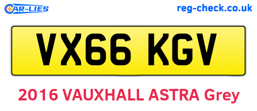 VX66KGV are the vehicle registration plates.