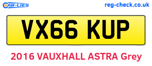 VX66KUP are the vehicle registration plates.