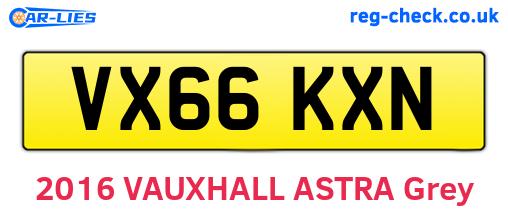 VX66KXN are the vehicle registration plates.
