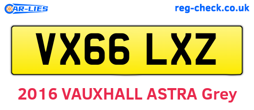 VX66LXZ are the vehicle registration plates.