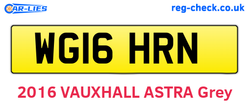 WG16HRN are the vehicle registration plates.