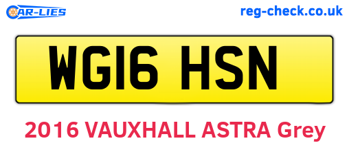 WG16HSN are the vehicle registration plates.