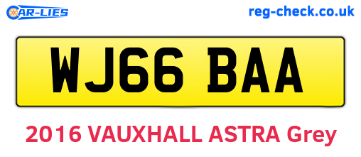WJ66BAA are the vehicle registration plates.