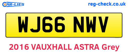 WJ66NWV are the vehicle registration plates.