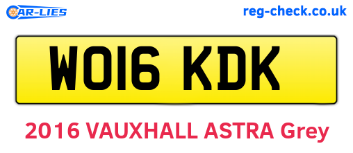 WO16KDK are the vehicle registration plates.