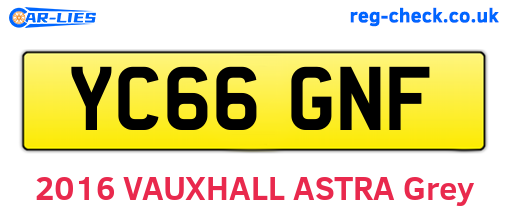 YC66GNF are the vehicle registration plates.