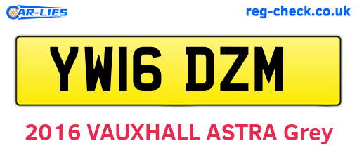YW16DZM are the vehicle registration plates.