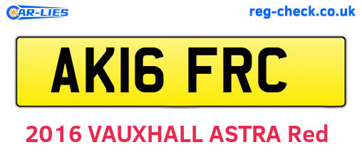 AK16FRC are the vehicle registration plates.