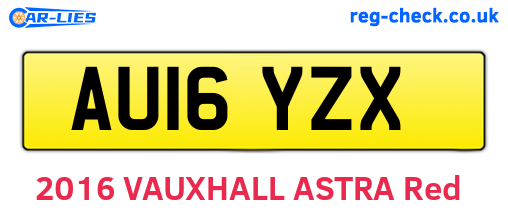 AU16YZX are the vehicle registration plates.