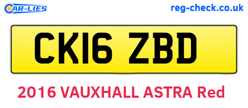 CK16ZBD are the vehicle registration plates.