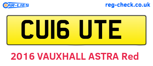 CU16UTE are the vehicle registration plates.