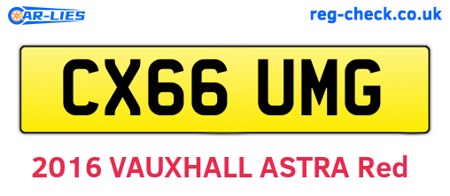 CX66UMG are the vehicle registration plates.