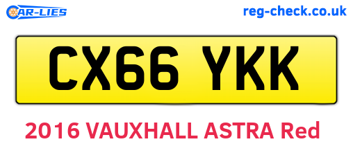 CX66YKK are the vehicle registration plates.
