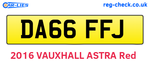 DA66FFJ are the vehicle registration plates.