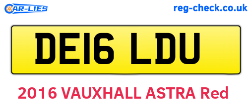 DE16LDU are the vehicle registration plates.
