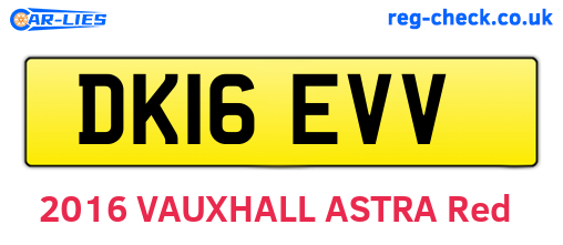 DK16EVV are the vehicle registration plates.