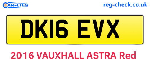DK16EVX are the vehicle registration plates.