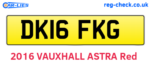 DK16FKG are the vehicle registration plates.