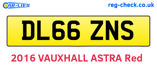 DL66ZNS are the vehicle registration plates.